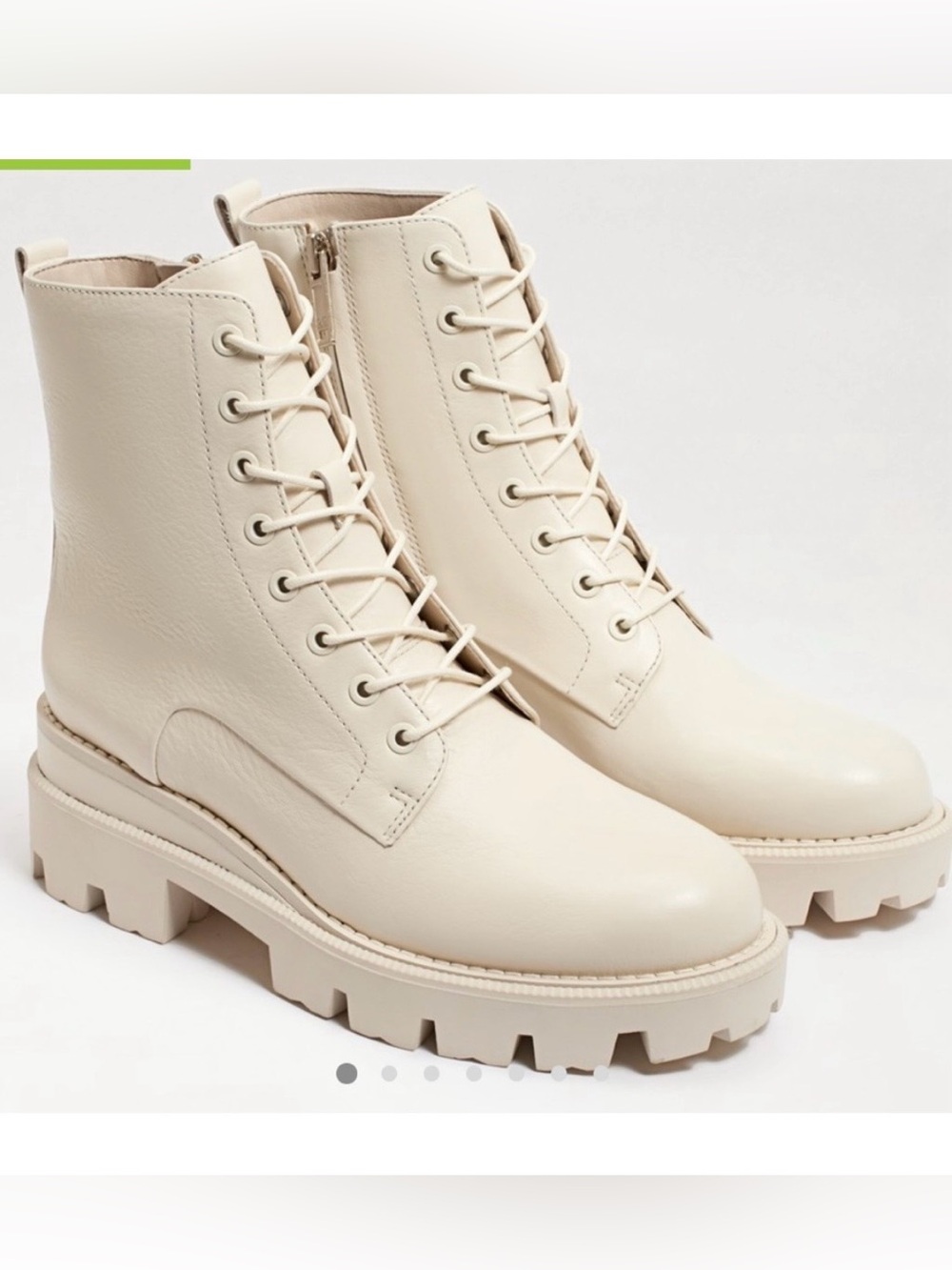 EUC Sam Edelman Garret Ivory Leather Combat Boots US11